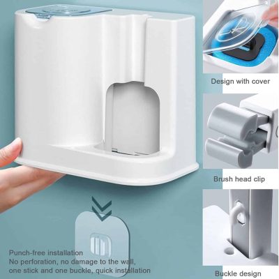 Efficient automatic tissue dispenser with punch-free installation, brush head clip, and buckle design for easy wall mounting, ideal for salon and barber shop hygiene solutions.