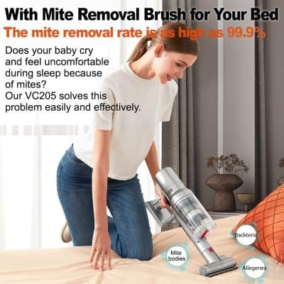 Effective bed mite removal with Monalisa store vacuum cleaner, eliminating mites, bacteria, and allergies. Perfect for allergy sufferers wanting a clean, mite-free sleeping environment.