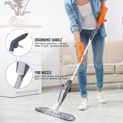 Efficient handheld electric mop with ergonomic handle and fine spraying nozzle, ideal for quick and easy floor cleaning, perfect for household sanitation and deep cleaning needs.
