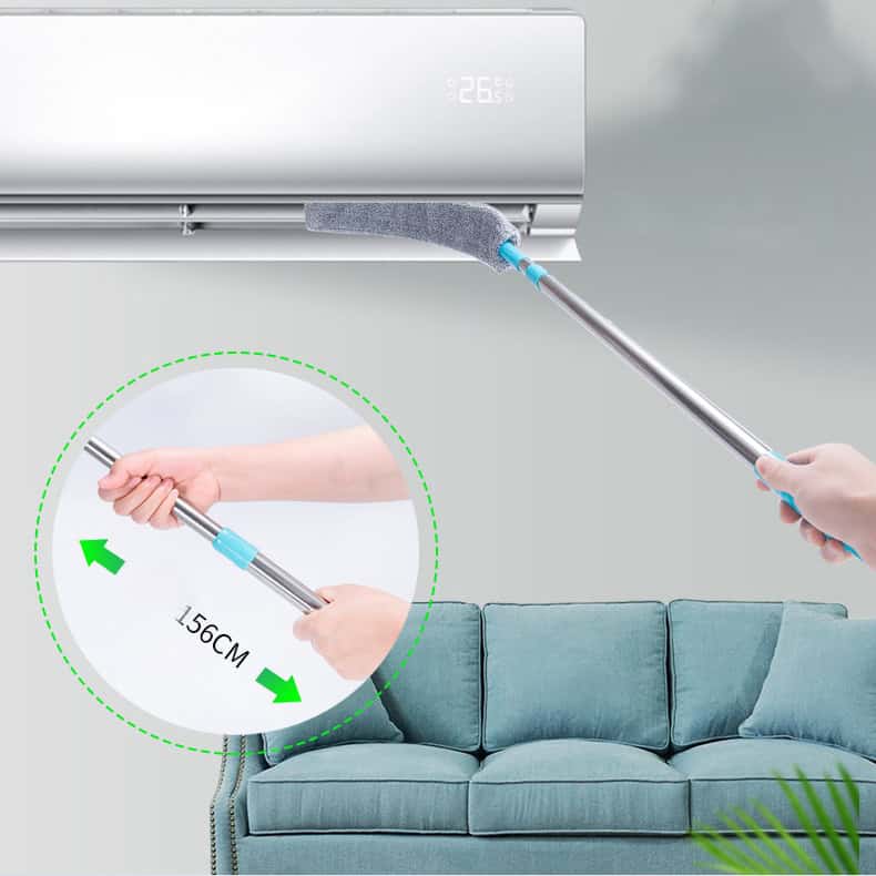 Extended reach cleaning tool for air conditioning units, ideal for maintaining hygiene and efficiency in households and offices. Suitable for remote and hard-to-reach AC filters and vents.