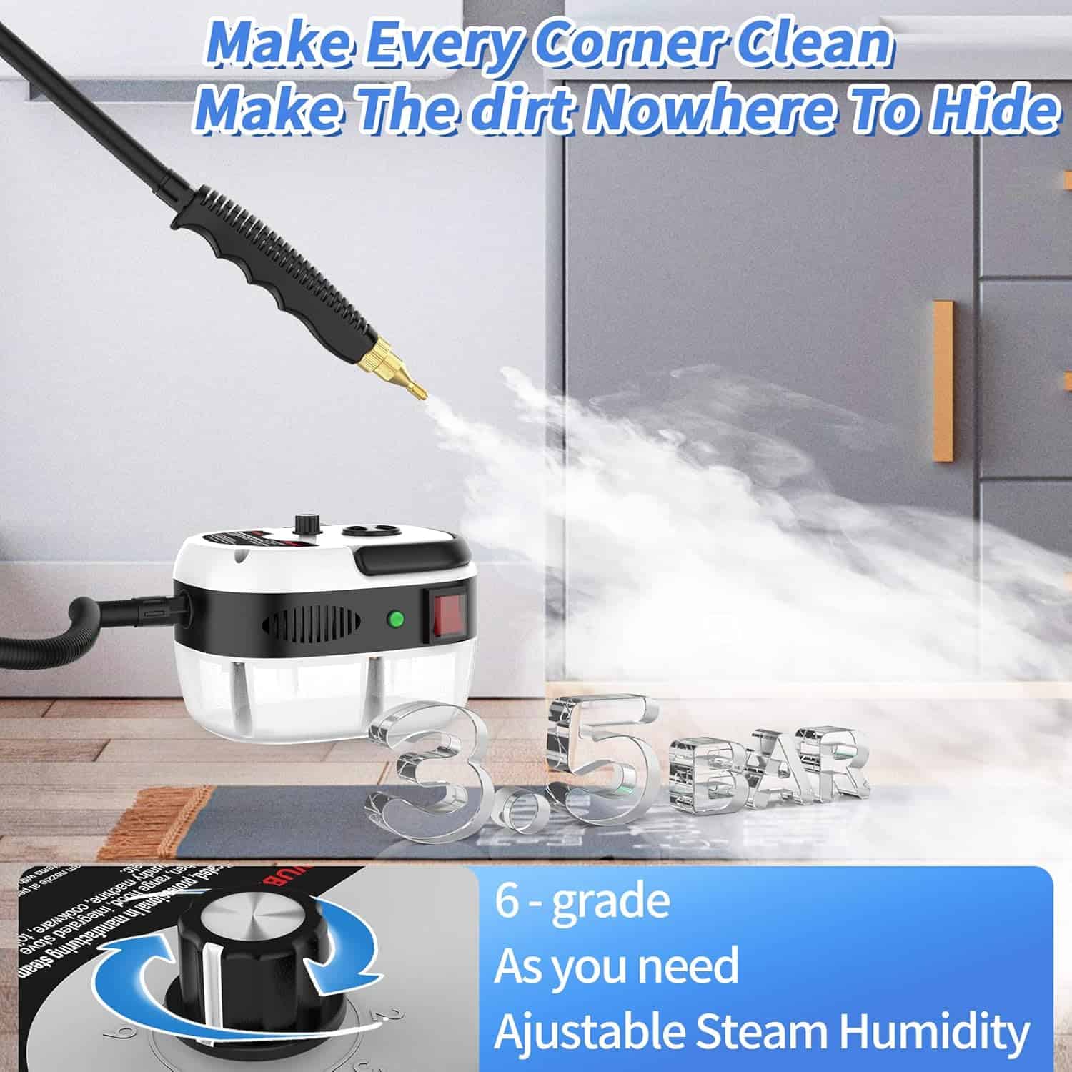Steam humidifier for home or medical use, adjustable steam control, 6-grade humidity levels, portable, for skin and respiratory health, Monalisa Store.