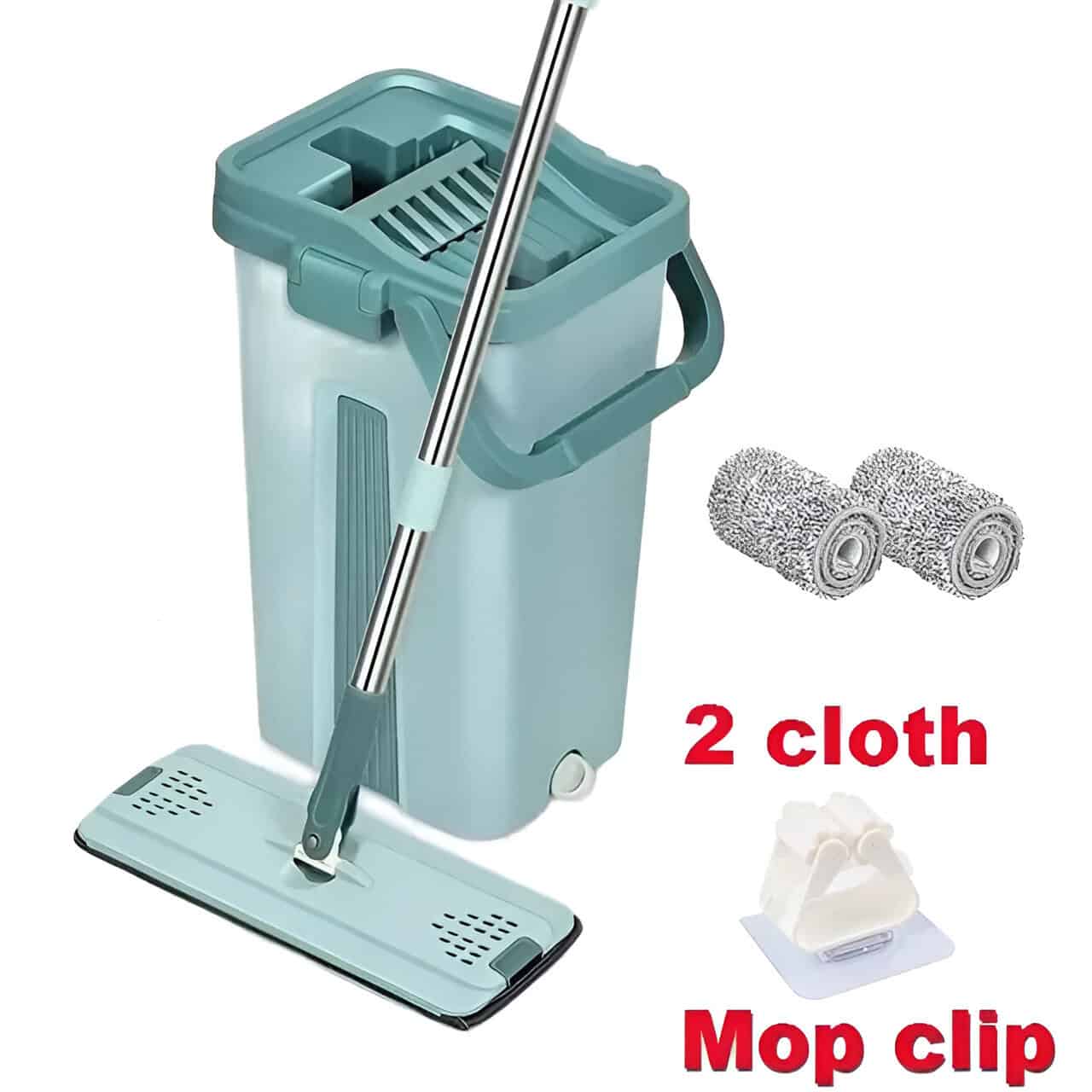 Green Mop with 2 Coths