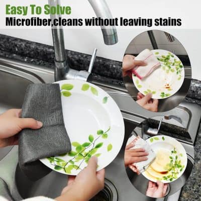 Microfiber cleaning cloth sanitizes dishes without leaving stains at Monalisa Store, ensuring spotless, hygienic kitchenware with eco-friendly, effective cleaning solutions.