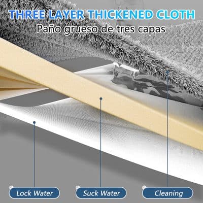 Three-layer thickened cloth for deep cleaning and water lock, water suction, and debris removal, designed for enhanced durability and cleaning efficacy.
