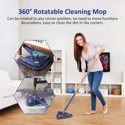 High-quality electric spin mop for home cleaning, featuring 360° rotatable head for effortless corner and floor cleaning. Perfect for maintaining spotless, hygienic living spaces with ease.