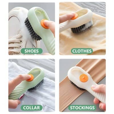 Microfiber shoe cleaning brush for shoes, soft bristles for removing dirt from sneakers and boots.