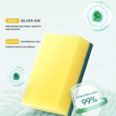 Deep cleansing beauty sponge for skin care, featuring silver ion technology to prevent bacterial growth and inhibit harmful bacteria like E. coli and staphylococcus aureus, ensuring a hygienic experience.