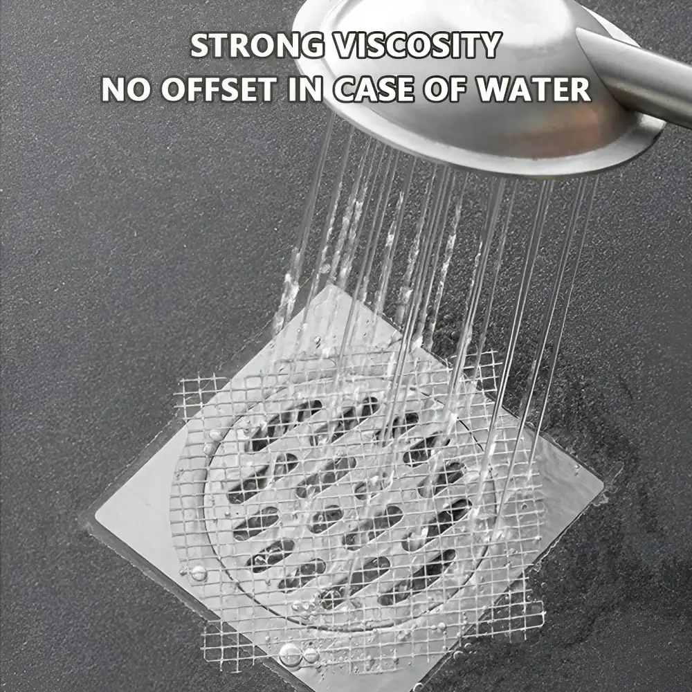 High viscosity water drain cover, stainless steel shower drain with anti-odor grid for bathroom use, durable and leak-proof, ideal for ensuring water flow and hygiene.