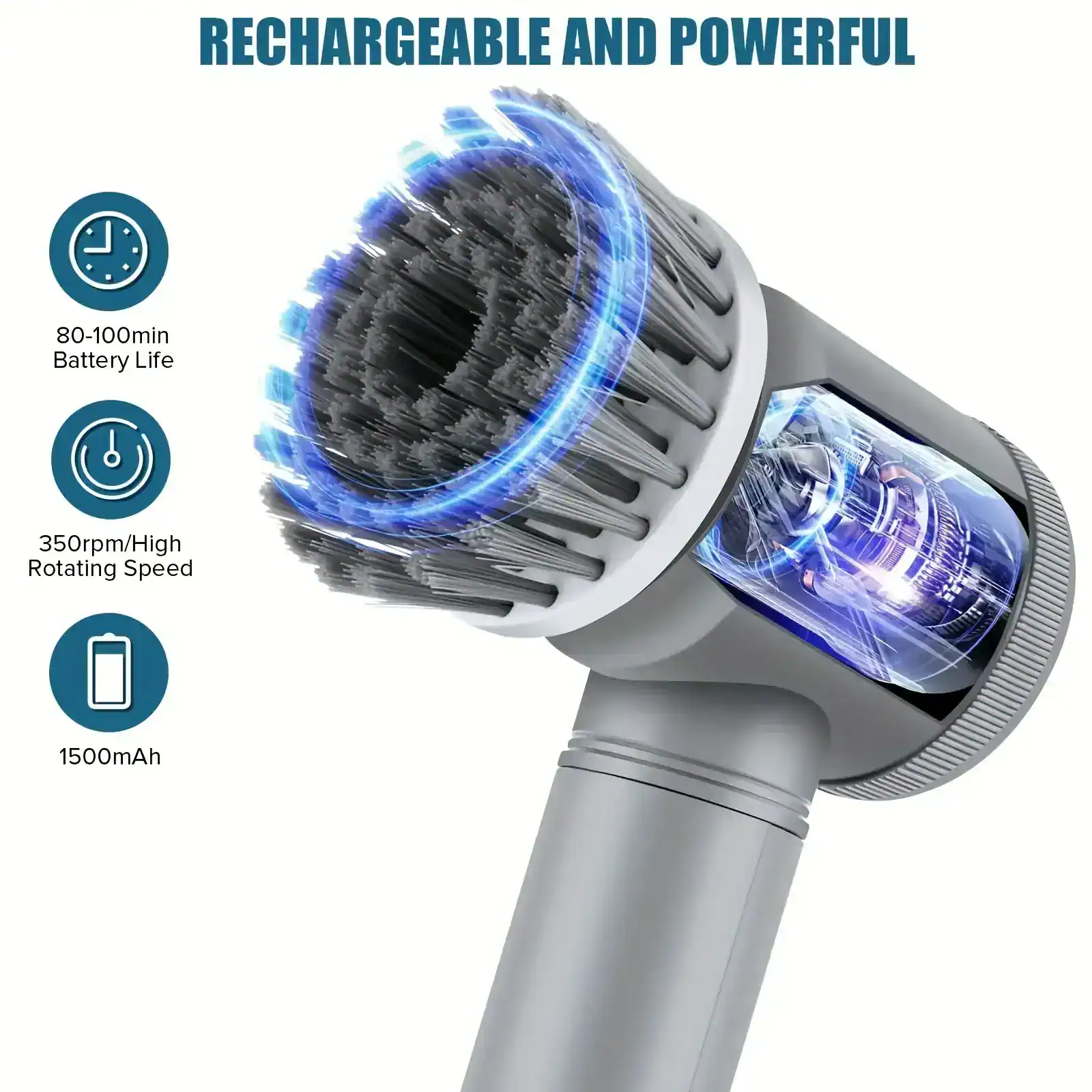 Rechargeable and powerful handheld device with 80-100min battery life, high 350rpm rotating speed, and 1500mAh capacity, ideal for advanced skincare and beauty treatments from Monalisa Store.
