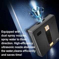 Ultrasonic water atomizer with dual spray nozzles for efficient cleaning and sanitizing; high-efficiency water atomizer for water cleaning applications in medical and hygiene settings.