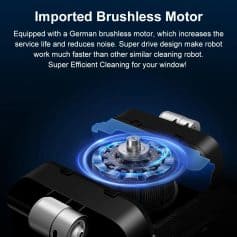 Brushless motor cleaning robot for windows with German motor, low noise, fast operation, durable, and efficient window cleaning. Perfect for home and office window maintenance.