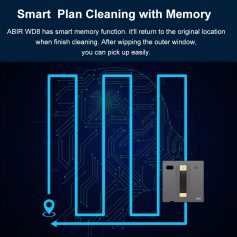 Smart home cleaning device with memory feature, ABIR WD8, smart vacuum cleaner, remote control, optimal cleaning performance, best home automation tools for cleaning, modern smart cleaning technology.