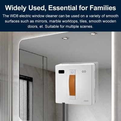 Automatic electric window cleaner for home or commercial use, suitable for mirrors, marble, tiles, wooden doors, and more, ensuring spotless surfaces in various environments.