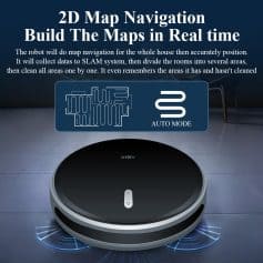 Autonomous robot vacuum cleaner with 3D mapping, smart navigation, and auto mode for efficient home cleaning and floor care.