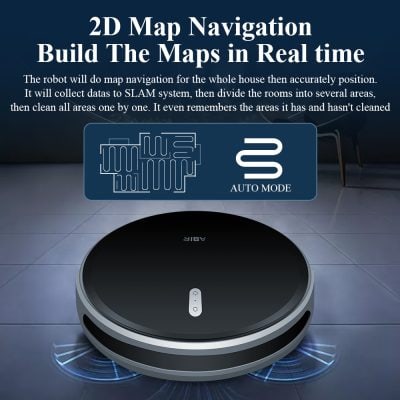 Autonomous robot vacuum cleaner with 3D mapping, smart navigation, and auto mode for efficient home cleaning and floor care.
