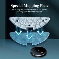 Anti-stain robotic mop for efficient floor cleaning, Mopping Plate.