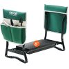 Gardening bench with storage pockets and an 8-inch wide running surface, ideal for outdoor yard work and gardening tasks. Durable frame and convenient tool organizer for efficient gardening.