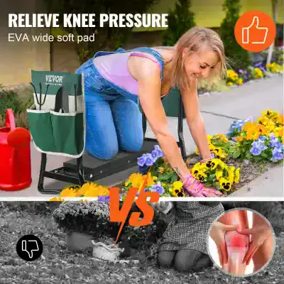 Garden kneeling pad for knee pressure relief, made of EVA soft material, perfect for gardening tasks.