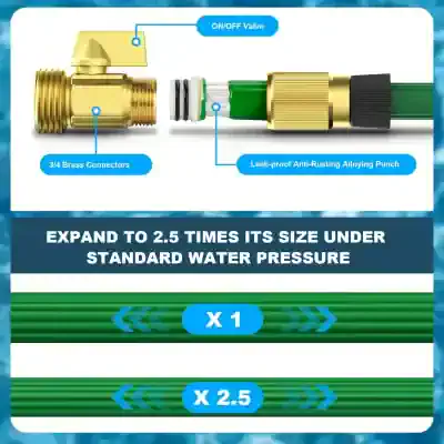 Brass water pressure connector with valve and hose fitting, anti-rust alloy punch, high pressure water hose adapter for irrigation and garden use.