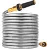 Flexible shower hose with brass fittings, suitable for bathroom plumbing upgrades. Durable stainless steel construction ideal for modern and traditional shower systems.