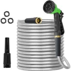 Flexible shower hose with handheld spray head, compatible with Monalisa Medical clinic equipment, perfect for medical and aesthetic treatments, durable stainless steel design.