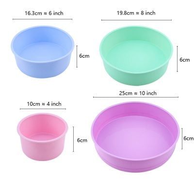Colorful silicone containers for skincare and beauty storage, available in various sizes at Monalisa Store. Perfect for organizing creams, masks, and small beauty essentials.