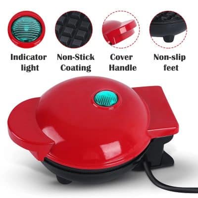 Red optometry lens cleaner with indicator light, non-stick coating, cover handle, and non-slip feet for easy use in optical stores and eye clinics.