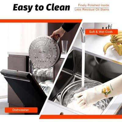 Dishwasher cleaning kitchen appliances with soft and wet cloth for easy stain removal.