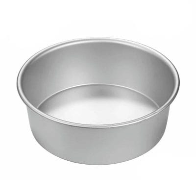 Stainless steel round baking mold, professional kitchen baking pan for cakes, bread, and desserts. Durable, easy to clean, perfect for bakery and home use.
