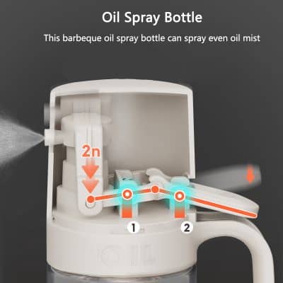 Oil spray bottle for cooking, easy to use for oil mist spray, compact kitchen gadget, versatile oil dispenser for grilling, baking, and frying, perfect for healthy cooking with monalisa medical.