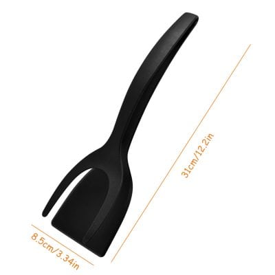 Lightweight black eyelash extension fan with ergonomic handle, measuring 12.2 inches in length and 3.34 inches in width, designed for precision eyelash extension applications.