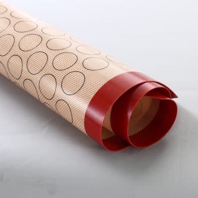 Flexible red and beige silicone emulsion sheet with oval patterns, suitable for medical and cosmetic applications from Monalisa Store.