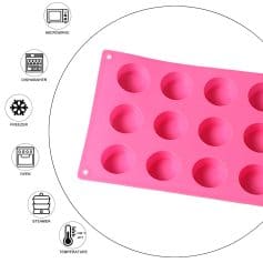 Pink silicone ice cube tray for making ice and frozen treats, reusable and durable, suitable for kitchen, freezer, and baking uses, ideal for home kitchen accessories.