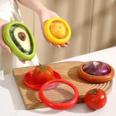 Cracked avocado and tomato storage bowls, kitchen accessories, Monalisa Store.