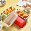 Soft-close food storage containers with pastel colors ideal for preserving baked goods and eggs, perfect for a modern kitchen.