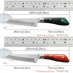 High-quality stainless steel chef knife with ergonomic handle for professional kitchen use.