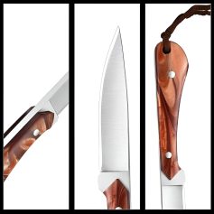 High-quality chef's knife with a stainless steel blade and ergonomic wooden handle, perfect for professional and home kitchen use. Durable, sharp, and comfortable for precise cutting.