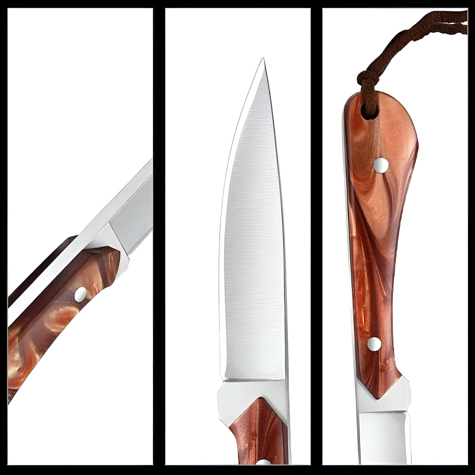 High-quality chef's knife with a stainless steel blade and ergonomic wooden handle, perfect for professional and home kitchen use. Durable, sharp, and comfortable for precise cutting.