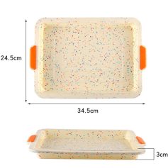 Conveyor belt storage tray with colorful confetti pattern for kitchen organization and convenience, measuring 34.5cm by 24.5cm by 3cm, ideal for food prep and serving at Monalisa Store.
