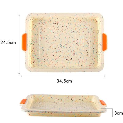 Conveyor belt storage tray with colorful confetti pattern for kitchen organization and convenience, measuring 34.5cm by 24.5cm by 3cm, ideal for food prep and serving at Monalisa Store.