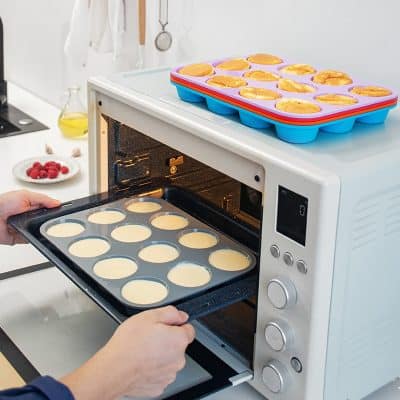 Mini oven baking muffins for oatmeal or breakfast recipes.