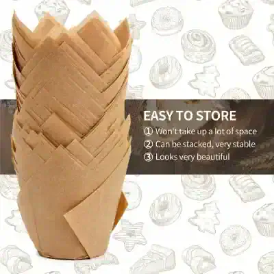 Brown paper napkins in container, eco-friendly napkin storage, stylish napkin holder for kitchen or restaurant.
