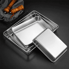 Stainless steel food storage containers set, ideal for kitchen organization and meal prep, durable and easy to clean. Perfect for keeping food fresh and serving in style. Great for home or commercial use.