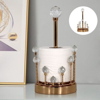 Crystal and gold decorative table lamp with spherical accents, elegant design ideal for modern or luxury living room decor. Perfect for adding a touch of sophistication to your space.