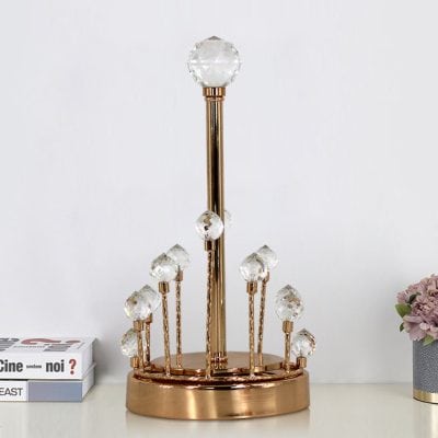 Elegant crystal and gold decorative table lamp, ideal for modern interior decor and luxury aesthetics. Perfect for enhancing your living space with sophistication and stylish lighting.