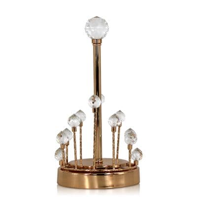 Crystal and gold jewelry display stand, elegant jewelry holder, decorative accessory showcase for rings and earrings, Monalisa Store luxury home decor piece, stylish jewelry organization solution.