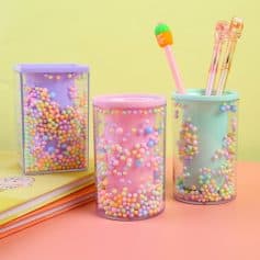 Colorful pastel bead storage containers for office or stationery supplies at Monalisa Store.