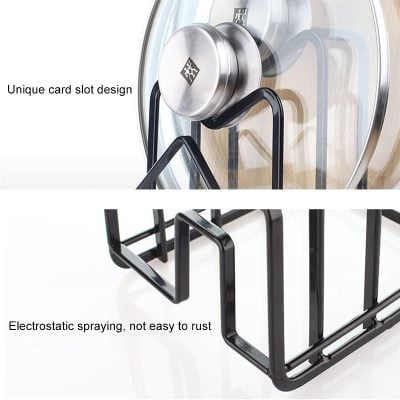 Highly durable and rust-resistant electrostatic spray coating on the black metal dish rack, perfect for organizing dishes efficiently.