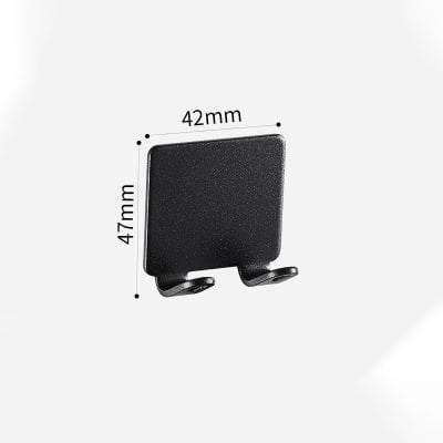 Black bracelet display stand with adjustable hooks for watch or jewelry storage.