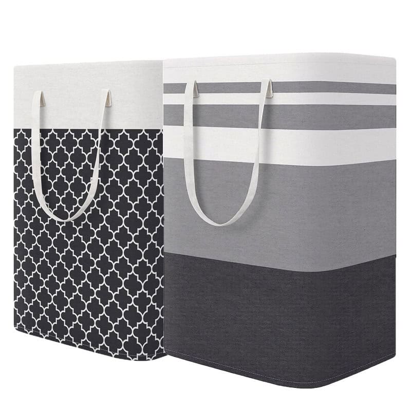 Elegant black and white Striped and Geometric Pattern Shopping Bags for Monalisa Medical Store, perfect for retail and cosmetic packaging.